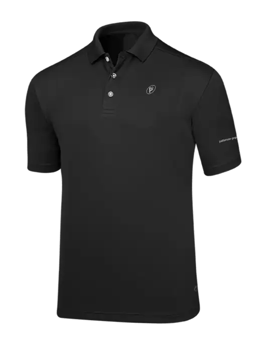 Callaway Core Black Performance Polo w/P2 Icon Logo, Patterson Pope Wordmark Logo