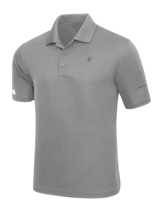 Adidas Light Grey Basic Sport Polo w/P2 Icon Logo, Patterson Pope Wordmark Logo