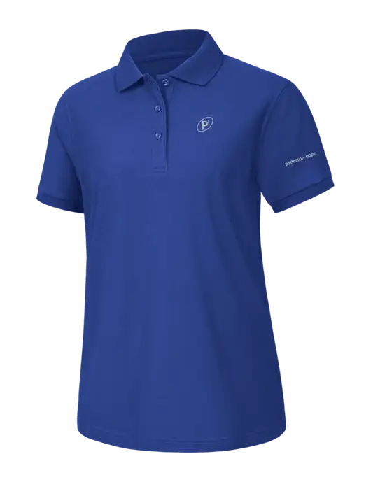Womens Dark Royal Silk Touch Polo w/P2 Icon Logo, Patterson Pope Wordmark Logo