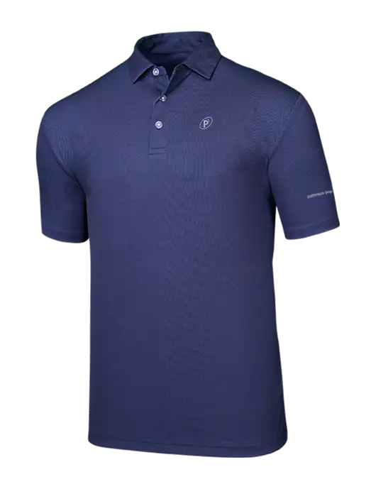 Callaway Birdseye Navy Polo w/P2 Icon Logo, Patterson Pope Wordmark Logo