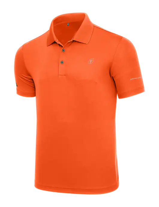 Adidas Orange  Performance Polo w/P2 Icon Logo, Patterson Pope Wordmark Logo