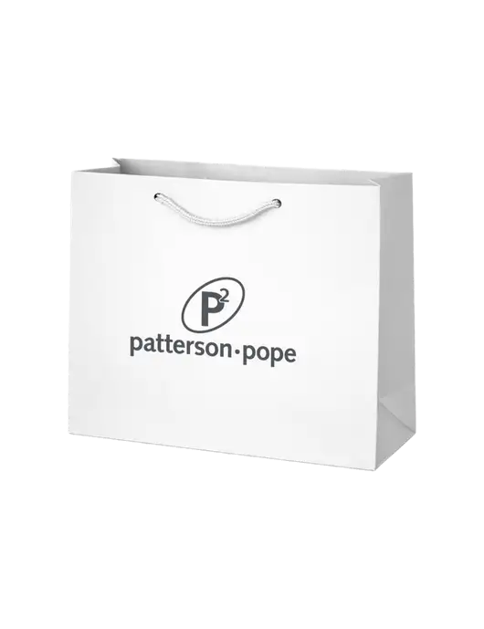 Gift Bag White Matte 9 x 7 w/P2 Logo