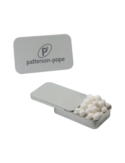 Signature Peppermints In Silver Slider Tin w/P2 Logo