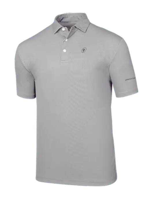 Callaway Birdseye Light Grey Polo w/P2 Icon Logo, Patterson Pope Wordmark Logo