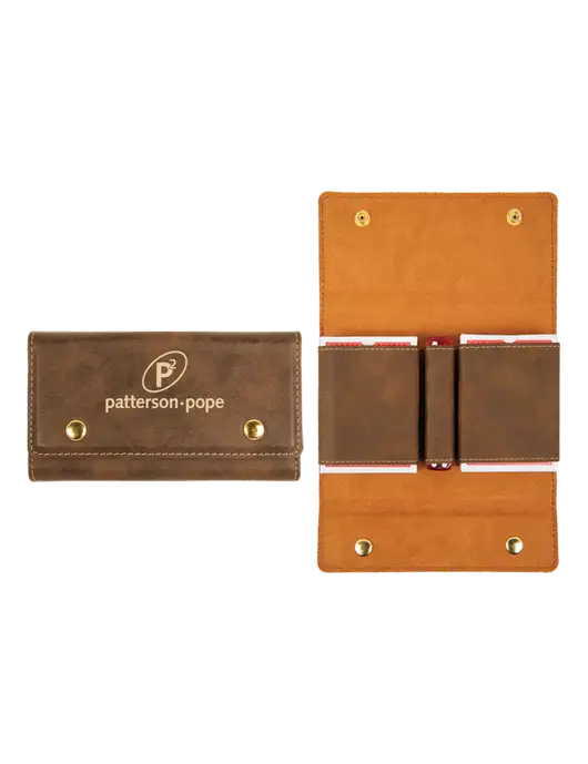 Rustic Leatherette Card & Dice Set w/P2 Logo
