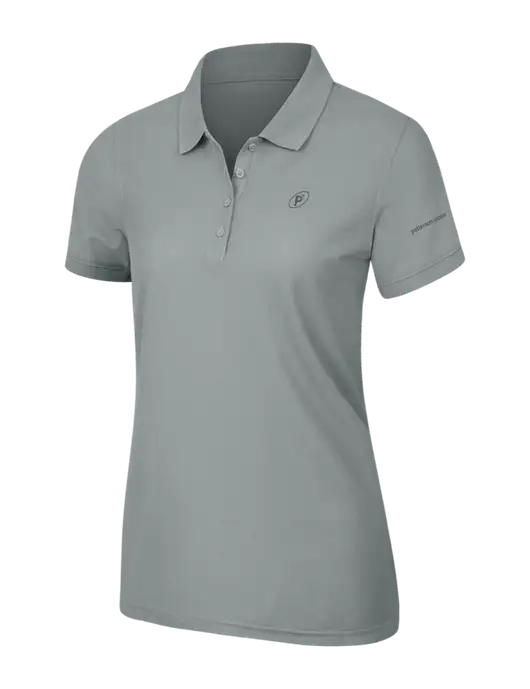 Light Grey Womens Core Classic Pique Polo w/P2 Icon Logo, Patterson Pope Wordmark Logo