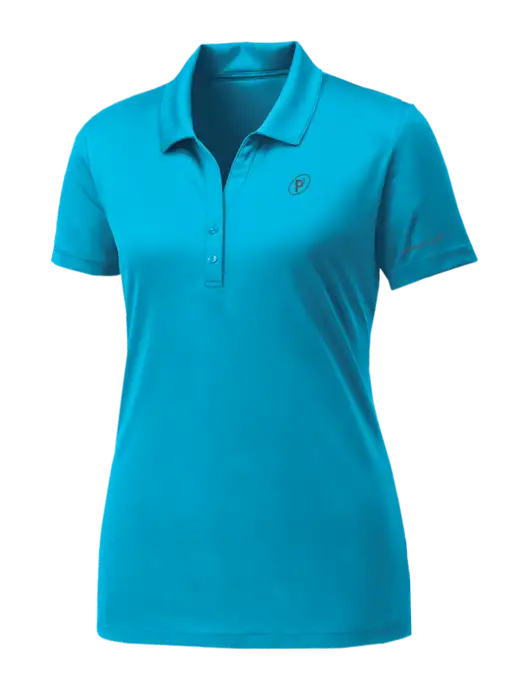 Womens Sapphire Blue PosiCharge Competitor Polo w/P2 Icon Logo, Patterson Pope Wordmark Logo