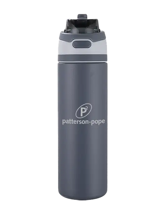 Medium Dark Grey Sip or Flip 24oz Vacuum Insulated Stainless Steel Bottle  w/P2 Logo