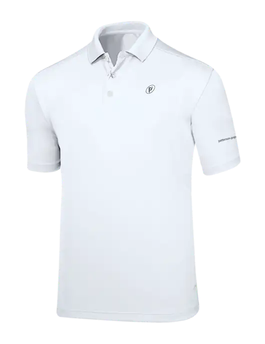 Callaway Core Bright White Performance Polo w/P2 Icon Logo, Patterson Pope Wordmark Logo