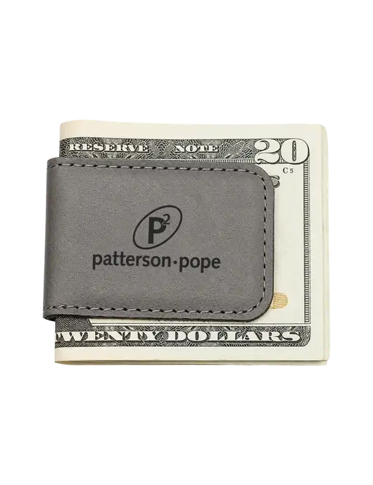 Gray Leatherette Money Clip w/P2 Logo
