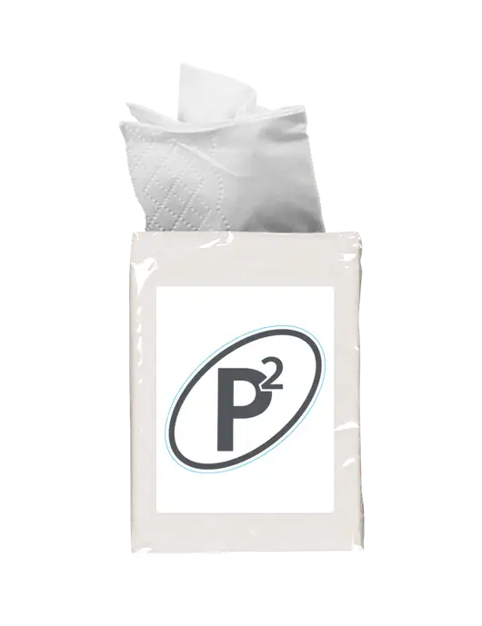 White Mini Tissue Packet w/P2 Defense Logo