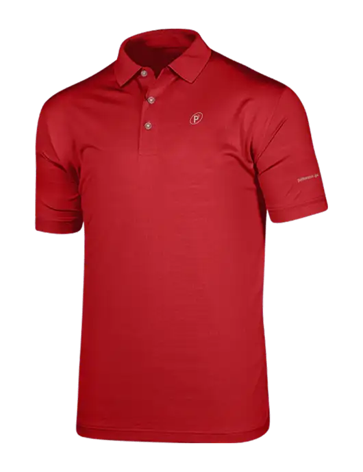 Callaway Vibrant Red Ventilated Polo w/P2 Icon Logo, Patterson Pope Wordmark Logo