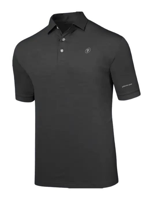 Callaway Black Fashion Tonal Polo w/P2 Icon Logo, Patterson Pope Wordmark Logo