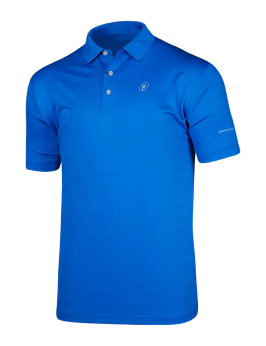 Callaway Vibrant Royal Blue Ventilated Polo w/P2 Icon Logo, Patterson Pope Wordmark Logo