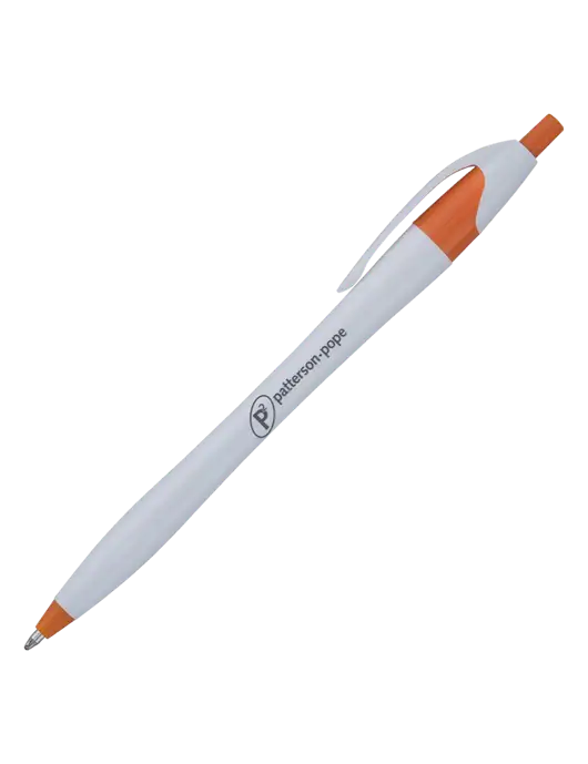 Novella Orange/White Splash Pen - Blue Ink w/P2 Logo
