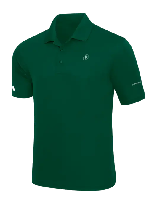 Adidas Dark Green Basic Sport Polo w/P2 Icon Logo, Patterson Pope Wordmark Logo