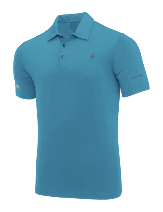 Adidas Sapphire Blue Ultimate Solid Polo w/P2 Icon Logo, Patterson Pope Wordmark Logo