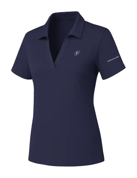 Womens Navy PosiCharge RacerMesh Polo w/P2 Icon Logo, Patterson Pope Wordmark Logo