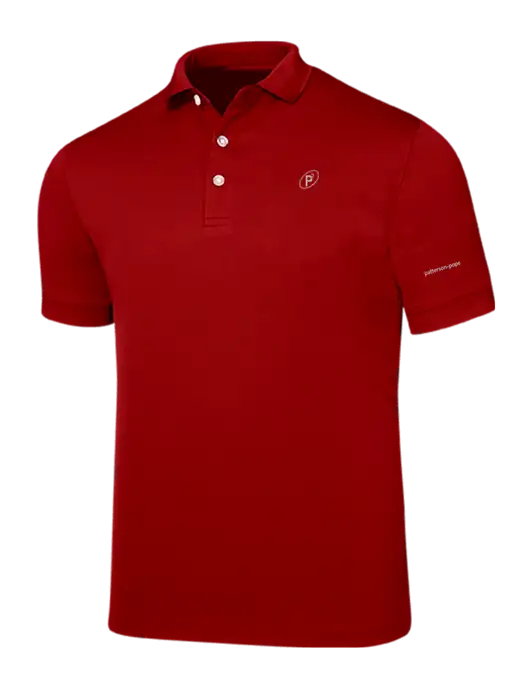 Callaway Ottoman Red Polo w/P2 Icon Logo, Patterson Pope Wordmark Logo