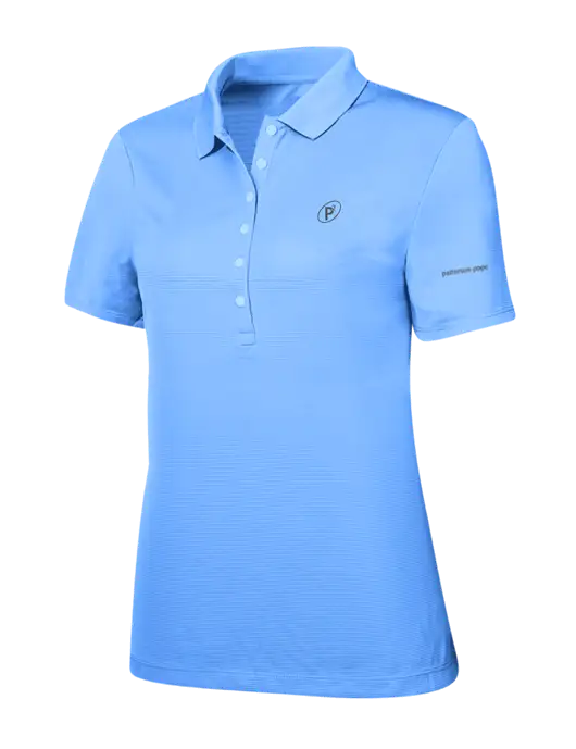 Callaway Womens Ottoman Light Blue Polo w/P2 Icon Logo, Patterson Pope Wordmark Logo