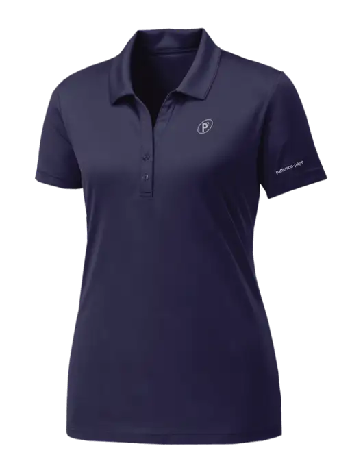 Womens Navy PosiCharge Competitor Polo w/P2 Icon Logo, Patterson Pope Wordmark Logo