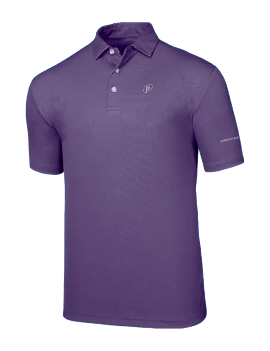 Callaway Birdseye Purple Polo w/P2 Icon Logo, Patterson Pope Wordmark Logo