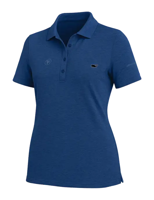 Vineyard Vines Womens Light Navy Blue Edgartown Pique Polo w/P2 Icon Logo, Patterson Pope Wordmark Logo