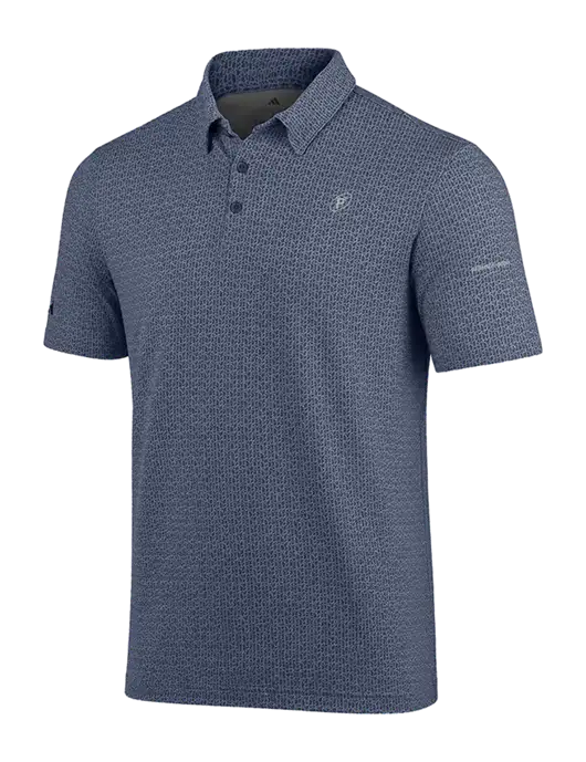 Adidas Light Navy Printed Blend Polo w/P2 Icon Logo, Patterson Pope Wordmark Logo