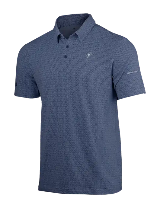 Adidas Light Navy Printed Blend Polo w/P2 Icon Logo, Patterson Pope Wordmark Logo