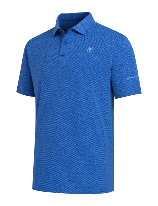 Callaway All-Over Stitched Royal Chev Polo  w/P2 Icon Logo, Patterson Pope Wordmark Logo