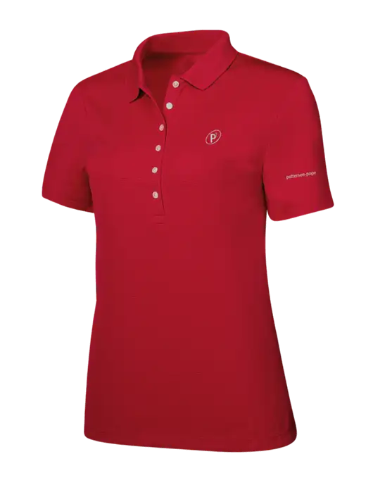 Callaway Womens Ottoman Red Polo w/P2 Icon Logo, Patterson Pope Wordmark Logo