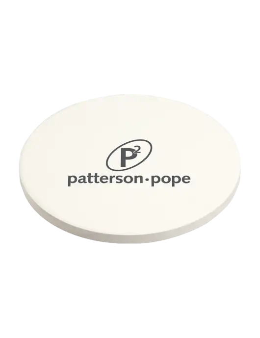 Absorbent White Coaster with Cork Base w/P2 Logo