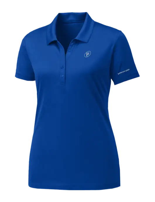 Womens Royal PosiCharge Competitor Polo w/P2 Icon Logo, Patterson Pope Wordmark Logo