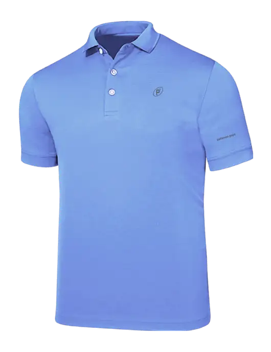Callaway Ottoman Light Blue Polo w/P2 Icon Logo, Patterson Pope Wordmark Logo