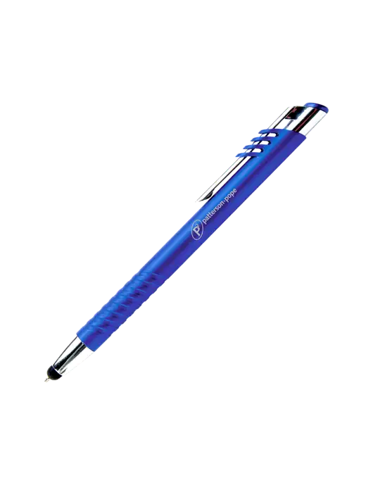 Schirhart Blue Stylus Pen - Blue Ink w/P2 Logo