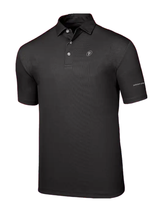 Callaway Birdseye Black Polo w/P2 Icon Logo, Patterson Pope Wordmark Logo