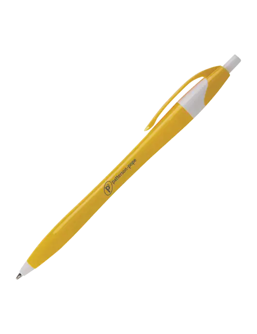 Novella Yellow/White Breeze Pen - Blue Ink w/P2 Logo