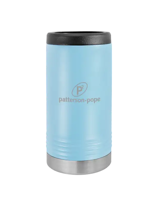 Polar Camel Powder Coated Light Blue Vacuum Insulated Slim Beverage Holder w/P2 Logo