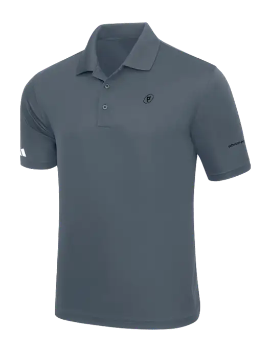 Adidas Medium Grey Basic Sport Polo w/P2 Icon Logo, Patterson Pope Wordmark Logo