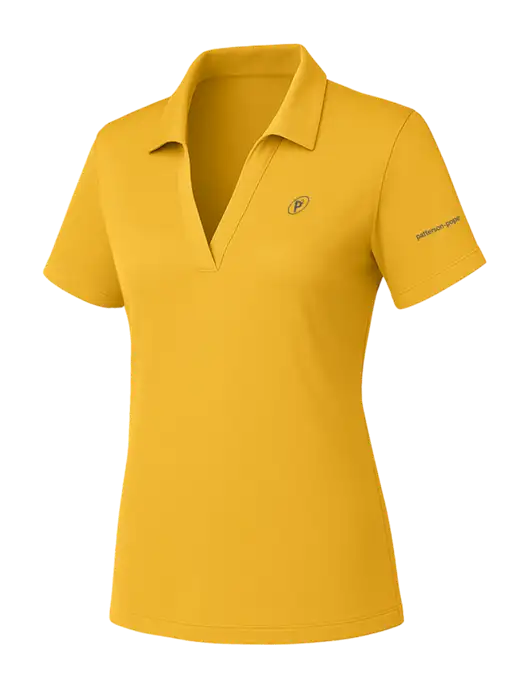 Yellow Gold Womens PosiCharge RacerMesh Polo w/P2 Icon Logo, Patterson Pope Wordmark Logo