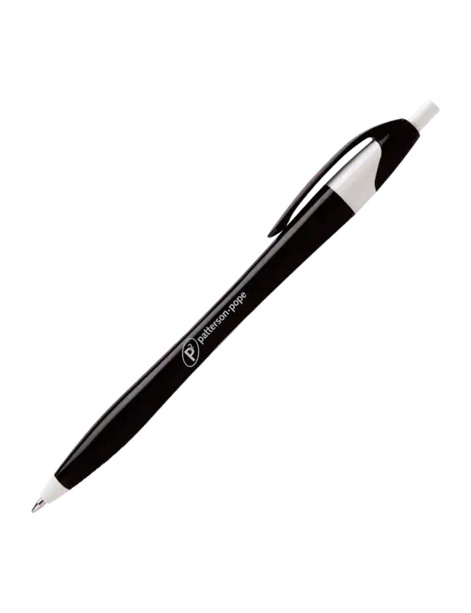 Novella Black/White Executive Pen - Blue Ink w/P2 Logo