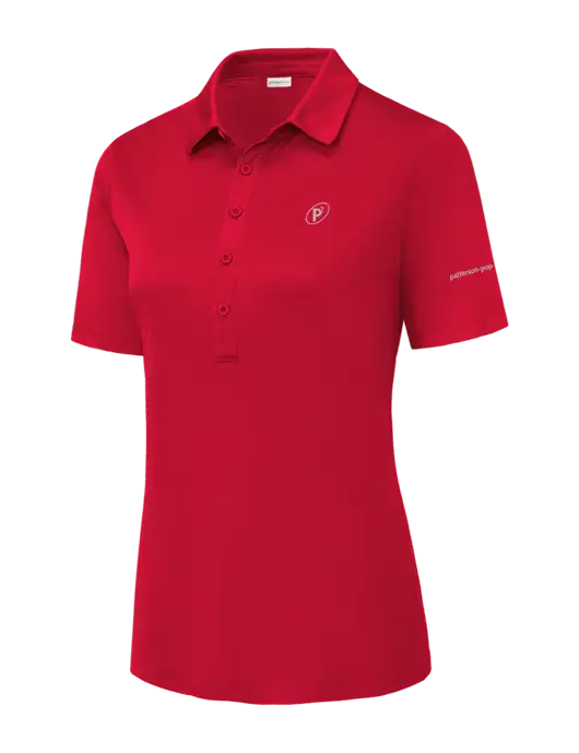 True Red Womens Posi-UV Pro Polo w/P2 Icon Logo, Patterson Pope Wordmark Logo