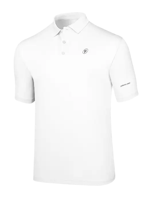 Callaway Opti-Dri White Chev Polo w/P2 Icon Logo, Patterson Pope Wordmark Logo