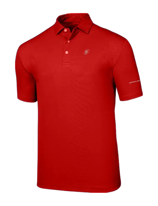 Callaway Birdseye Red Polo w/P2 Icon Logo, Patterson Pope Wordmark Logo