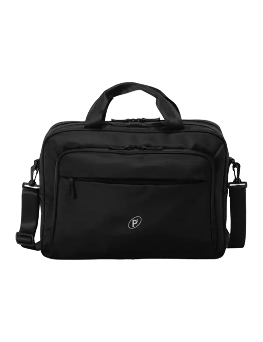 Travel Exec Black Laptop Briefcase w/P2 Icon Logo