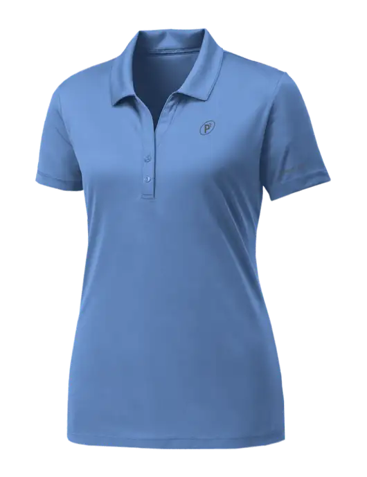 Womens Carolina Blue PosiCharge Competitor Polo w/P2 Icon Logo, Patterson Pope Wordmark Logo