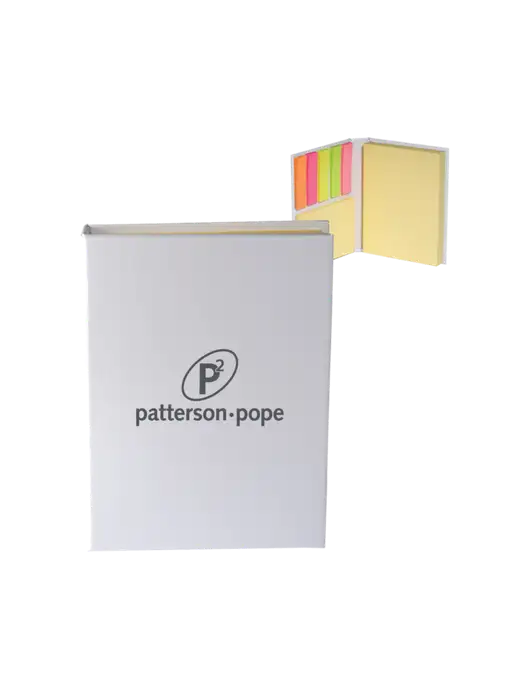 White Sticky Book Folio, 3.125 x 4.125 w/P2 Logo