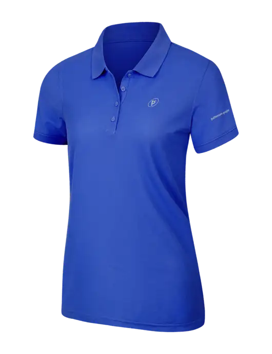 Dark Royal Womens Core Classic Pique Polo w/P2 Icon Logo, Patterson Pope Wordmark Logo