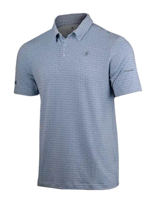 Adidas Light Blue Printed Blend Polo w/P2 Icon Logo, Patterson Pope Wordmark Logo