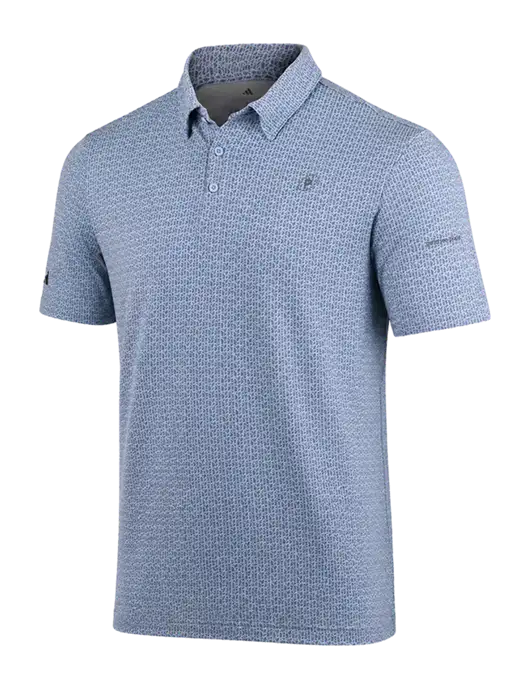 Adidas Light Blue Printed Blend Polo w/P2 Icon Logo, Patterson Pope Wordmark Logo